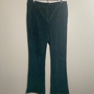 Maison D'Amelie Green Plush Rich Velour Bootcut Trousers - Size 8